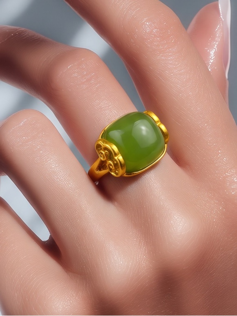 Elegant Adjustable Ring with Luxurious Cloud Pattern Vintage Imitating J…